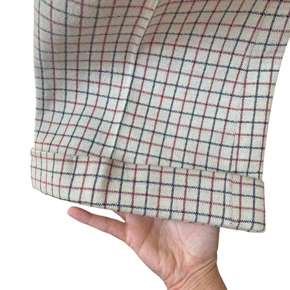 Vintage 70s ILGWU grandma flare plaid grid pants S - Picture 8 of 13